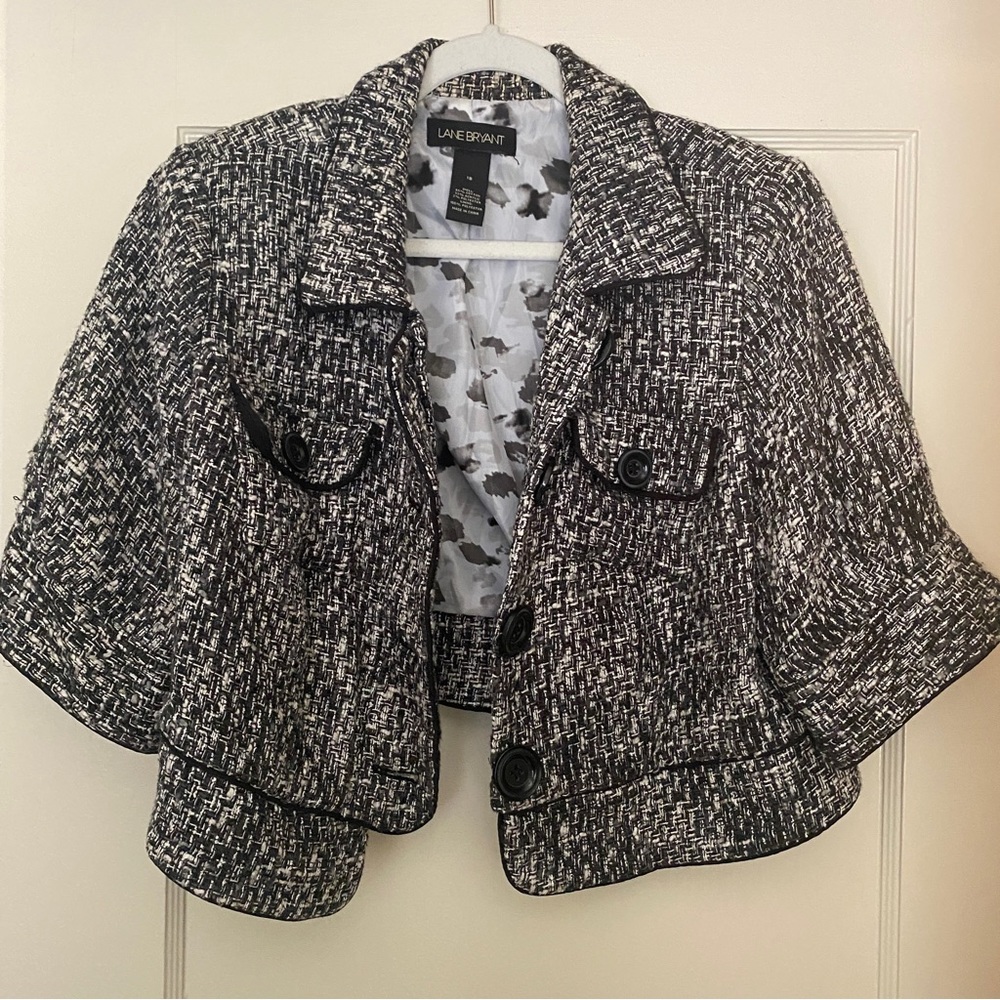 Lane Bryant cropped tweed jacket